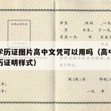 高中学历证图片高中文凭可以用吗（高中毕业证学历证明样式）