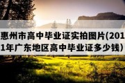 惠州市高中毕业证实拍图片(2011年广东地区高中毕业证多少钱）