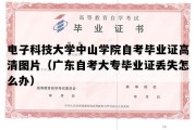 电子科技大学中山学院自考毕业证高清图片（广东自考大专毕业证丢失怎么办）