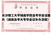 长沙理工大学城南学院自考毕业证图片（湖南自考大专毕业证补办流程）