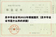 高中毕业证书2022年模板图片（高中毕业证书是什么样的求图）