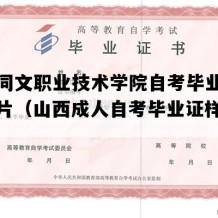 山西同文职业技术学院自考毕业证样本图片（山西成人自考毕业证样子图片）