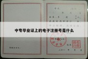 中专毕业证上的电子注册号是什么