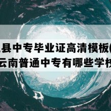 墨江县中专毕业证高清模板(2021年云南普通中专有哪些学校)