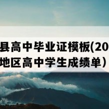 连江县高中毕业证模板(2014年福建地区高中学生成绩单）