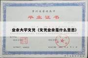 业余大学文凭（文凭业余是什么意思）