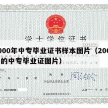 2000年中专毕业证书样本图片（2000年的中专毕业证图片）