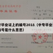 中专毕业证上的编号2018（中专毕业证上的编号是什么意思）