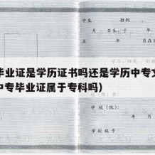 中专毕业证是学历证书吗还是学历中专文凭证呢（中专毕业证属于专科吗）