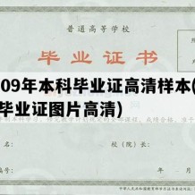 2009年本科毕业证高清样本(本科毕业证图片高清)