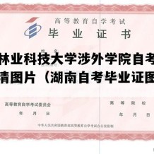 中南林业科技大学涉外学院自考毕业证高清图片（湖南自考毕业证图片样本）