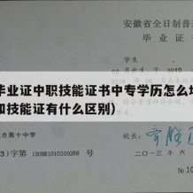 中专毕业证中职技能证书中专学历怎么填（中专证和技能证有什么区别）