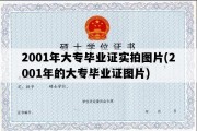 2001年大专毕业证实拍图片(2001年的大专毕业证图片)