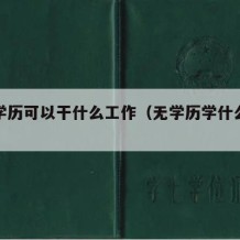 高中学历可以干什么工作（无学历学什么技术好）