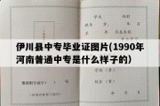 伊川县中专毕业证图片(1990年河南普通中专是什么样子的）