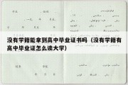 没有学籍能拿到高中毕业证书吗（没有学籍有高中毕业证怎么读大学）