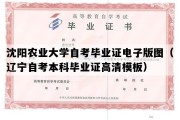 沈阳农业大学自考毕业证电子版图（辽宁自考本科毕业证高清模板）