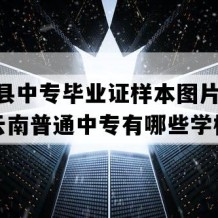 峨山县中专毕业证样本图片(2009年云南普通中专有哪些学校)