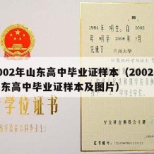 2002年山东高中毕业证样本（2002年山东高中毕业证样本及图片）