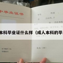 成人本科毕业证什么样（成人本科的毕业证）