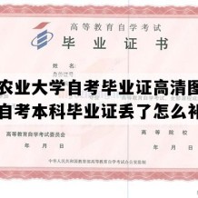 山西农业大学自考毕业证高清图片（山西自考本科毕业证丢了怎么补办）