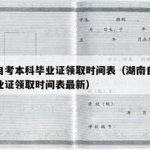 湖南自考本科毕业证领取时间表（湖南自考本科毕业证领取时间表最新）