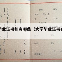 大学毕业证书都有哪些（大学毕业证书有哪些类型）