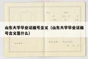 山东大学毕业证编号含义（山东大学毕业证编号含义是什么）