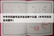 中专学历编号在毕业证哪个位置（中专学历毕业证图片）