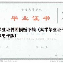 大学毕业证件照模板下载（大学毕业证件照模板下载电子版）