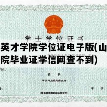 山东英才学院学位证电子版(山东英才学院毕业证学信网查不到)