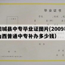 阳城县中专毕业证图片(2009年山西普通中专补办多少钱）