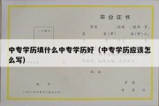 中专学历填什么中专学历好（中专学历应该怎么写）