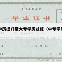 中专学历提升至大专学历过程（中专学历提升步骤）