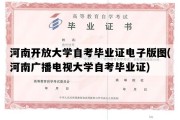 河南开放大学自考毕业证电子版图(河南广播电视大学自考毕业证)