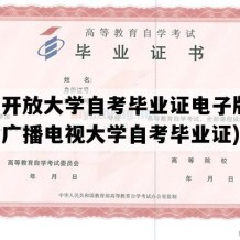 河南开放大学自考毕业证电子版图(河南广播电视大学自考毕业证)