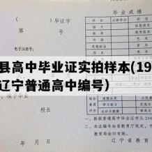 义县高中毕业证实拍样本(1990年辽宁普通高中编号）