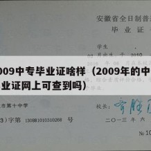 2009中专毕业证啥样（2009年的中专毕业证网上可查到吗）