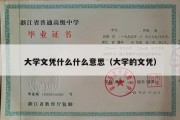 大学文凭什么什么意思（大学的文凭）