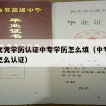 中专文凭学历认证中专学历怎么填（中专学历证书怎么认证）