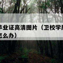 卫校毕业证高清图片（卫校学历证书丢失怎么办）