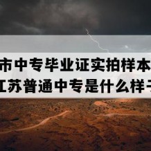 盐城市中专毕业证实拍样本(2010年江苏普通中专是什么样子的）