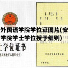 安徽外国语学院学位证图片(安徽外国语学院学士学位授予细则)