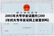 2003年大专毕业证图片(2003年的大专毕业证网上能查到吗)