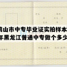 双鸭山市中专毕业证实拍样本(1993年黑龙江普通中专做个多少钱）