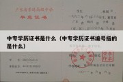 中专学历证书是什么（中专学历证书编号指的是什么）