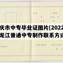 大庆市中专毕业证图片(2022年黑龙江普通中专制作联系方式）