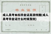 成人高考本科毕业证高清样图(成人高考毕业证什么时候发放)