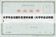 大学毕业证图片高清样本图（大学毕业证样版）