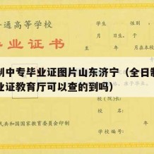 全日制中专毕业证图片山东济宁（全日制的中专毕业证教育厅可以查的到吗）